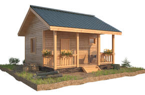 баня из бруса 6х4 с террасой